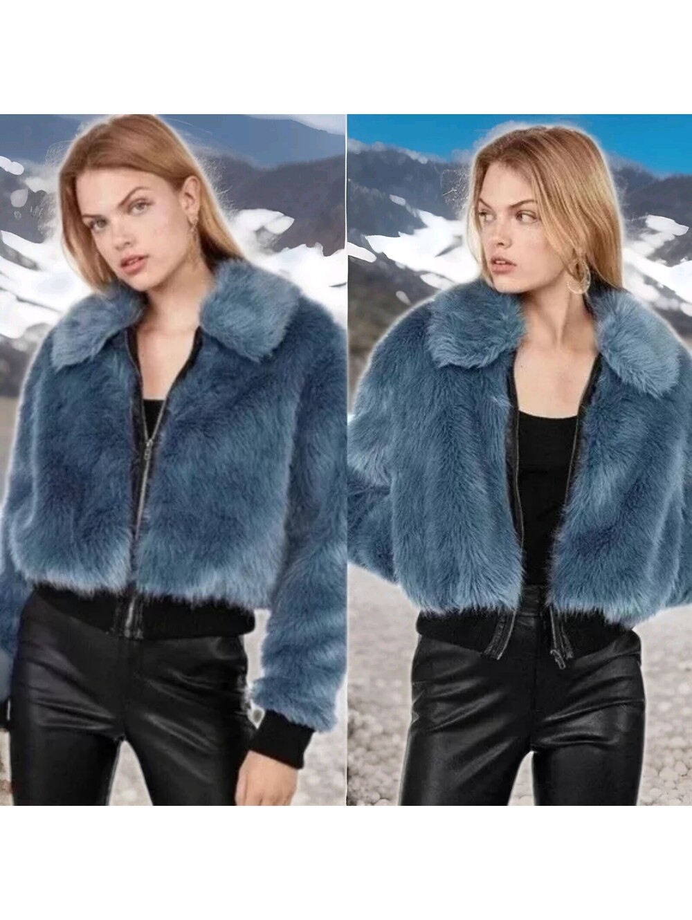 New with tags! Express Negin Mirsalehi Fuzzy Faux Fur Bomber Jacket Womens Small